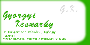 gyorgyi kesmarky business card