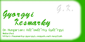 gyorgyi kesmarky business card